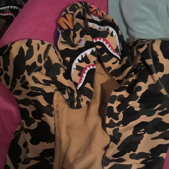 First camo yellow bape hoodie
